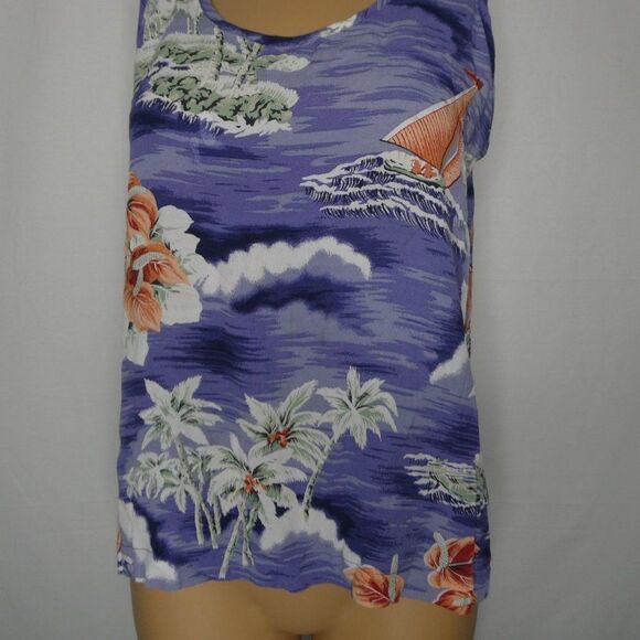 Tommy Bahama Tropical Sailboat Palm Tree Tank Top - Picture 4 of 9